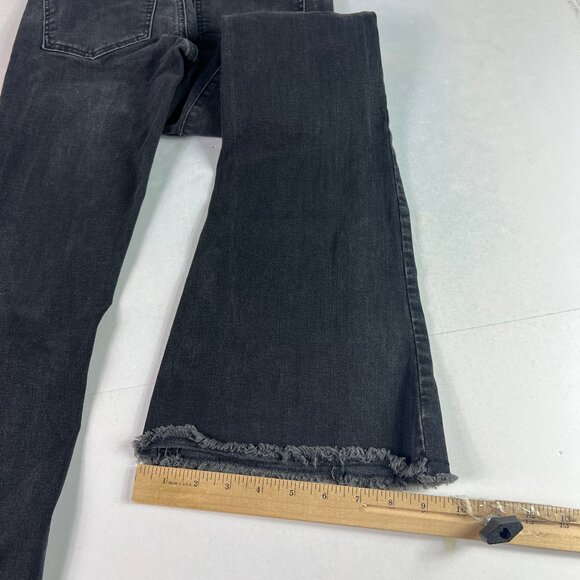 Free People Jeans Women's 26x30* Flare Skinny Black Raw Split Hem Denim Tag 27R - Picture 10 of 16